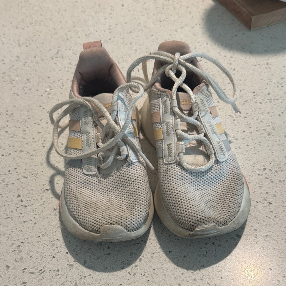 adidas Kids' Cream and Pink Sneakers